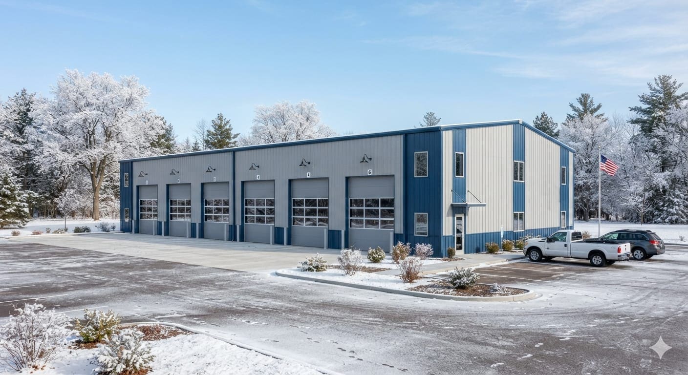 Commercial post-frame building exterior